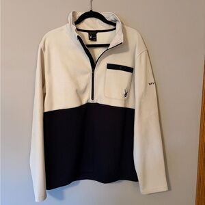 Spyder Men's Two-Tone Half-Zip Pullover — Cream & Black